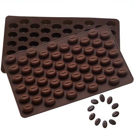 55 Håls Silikon Kaffeböna Form Choklad Godis Isbitsbricka[co]