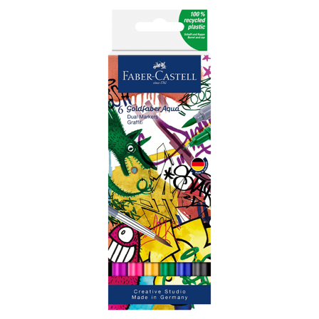 Faber-Castell Goldfaber Aqua Dual Marker 6-sæt Graffiti