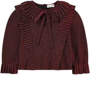 Kids - Sonia Rykiel Frilled blouse with lurex - Tops - 6 years - Red - Mädchen