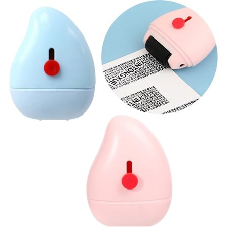 Tyverisikringspakke med stempel, rullestempel, sikkerhetsrullestempel for å skjule privat informasjon, ID-stempelrulle med eske (rosa, blå)