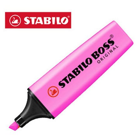 STABILO Överstrykningspenna BOSS Original rosa snedskuren spets 2+5mm - Lyreco - Kontorsmaterial - Pennor - Överstrykningspennor