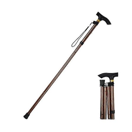 Foldbar Stok, Sammenklappelig Stok, Gåstok, Skridsikker Komfortabel js
