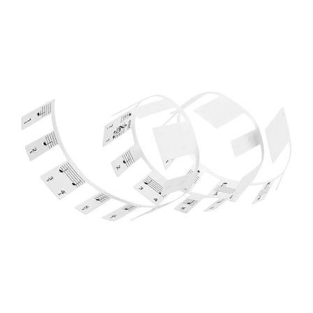 Pianonuottiopas aloittelijoille, irrotettavat pianon koskettimiston nuottitarrat täysikokoisena, ei tarvetta tarroille, mukana