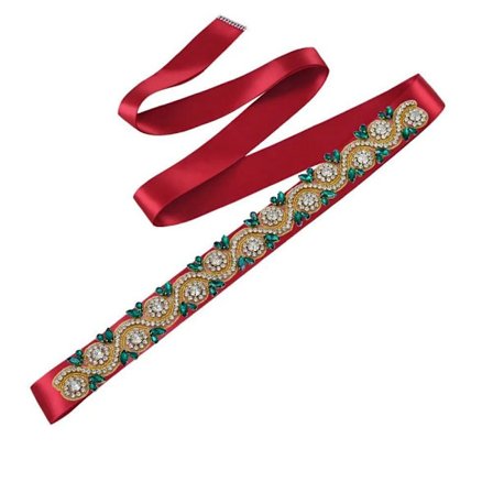 Brudekjole Belte Rhinestones Gullbelte RØDT