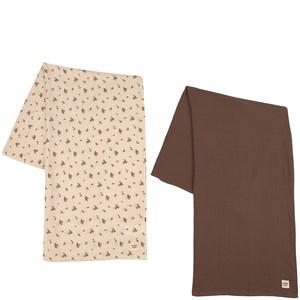Buddy & Hope 2-Pack Chocolate/Acorn GOTS Muslin Blankets One Size - Textile - One size - Brown
