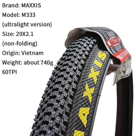 Maxxis M333 Pace Mtb Cykeldæk 26 * 1, 95 26 * 2, 1 27, 5 X1.95 27, 5X2, 1 29 X 2, 1 29 Bjerg Cykel Dæk Stål Tråd Cykel 1Pc 29X2.1 WIRE