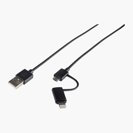 Biltema - Mikro USB-kabel med lightning-kontakt 1 m