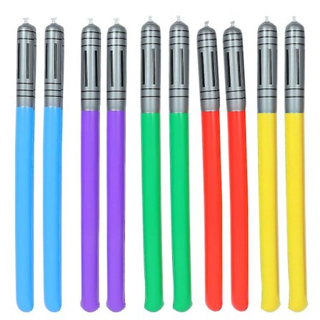 20-delad uppblåsbar pinne leksak barn uppblåsbar leksak sabelformad leksak (90X8.2CM, flerfärgad)