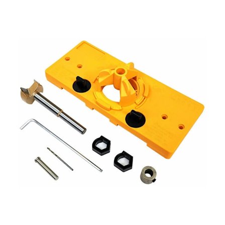 Hengselhullsag Jig Borsett 35mm Guide Locator Hullåpner Dørskap DIY Verktøy for Skapdør Installasjon Hengsler