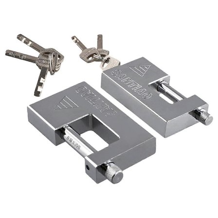 2 STK Multifunktionel Hængelås med Nøgle Vandtæt Rustfri Tyverisikring Dørhængelås med 3