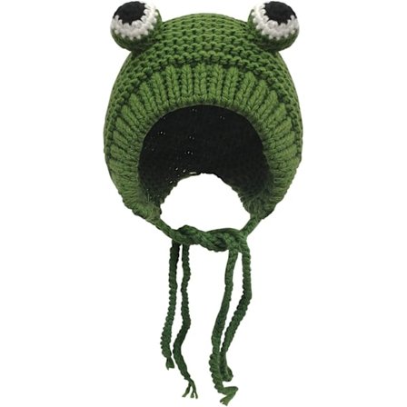 Sammakko Neulohattu Korvaläpät Virkattu Tuulenpitävä Ulkoilmahattu Eläinhattu Halloween Söpö Cosplay Juhla-asuste Valokuva Rekvisiitta Unisex Kevät 