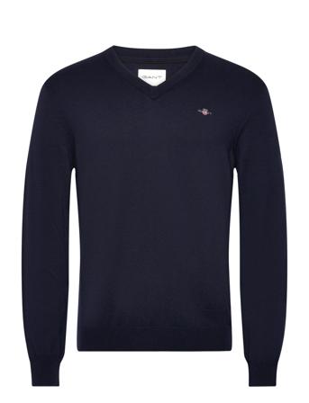 Ctn/Wo V-Neck Tops Knitwear V-necks Navy GANT