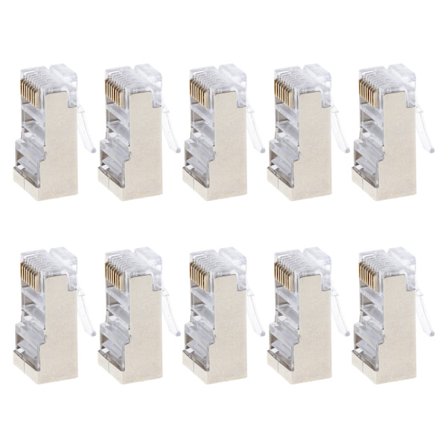CAT-6 Cat6 RJ45 skärmad trådad crimp modulär kontaktkontakt 10 st