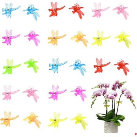 30 stk. orkidéklemmer, øyenstikker, plastklemmer, støtteklemmer for hageplanter, tomat espalierklemmer (tilfeldig farge)
