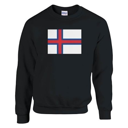 Sweatshirt - PIXELFORMA - Færøernes flag - Sort - Lange ærmer - Unisex