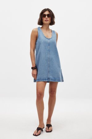 NA-KD Robe courte en denim - Robes en jean - Bleu - EU 38