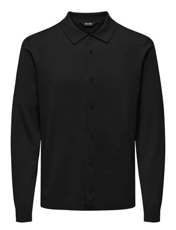 Onswyler Life Reg 14 Shirt Knit Cs Tops Knitwear Long Sleeve Knitted Polos Black ONLY & SONS