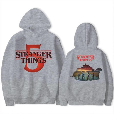 Stranger Things 5 Hættetrøje – Unisex – Varm fleeceforet sweatshirt – Efterår/Vinter Rød 3 L Rød 3 L