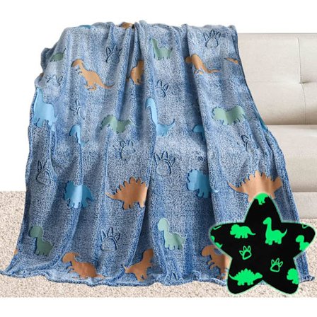 (Blå dinosaurie, 1*1.5 meter) varm flanellfotmatta