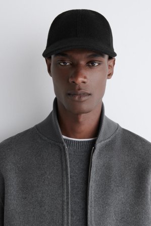 COS Men's Wool Blend Baseball Cap in Black