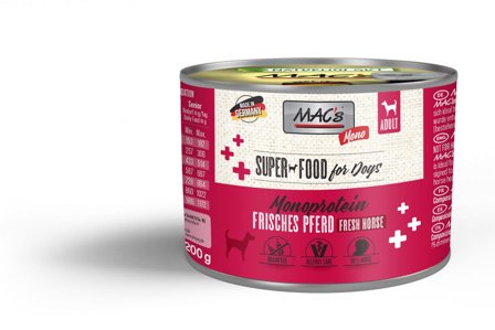 Mac's Mono Super Food for Dogs Hest 6x400g - Våtfôr