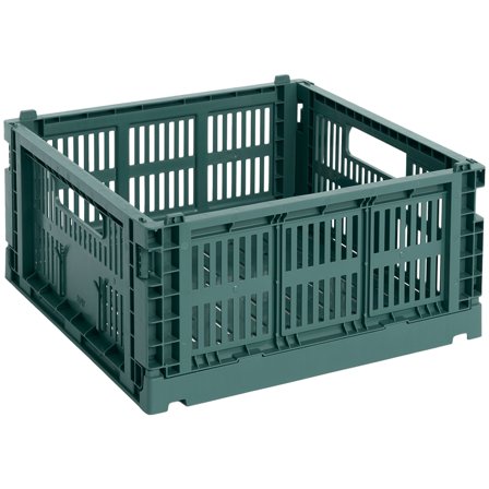 HAY Colour Crate Medium Square Opbevaringskasse, mørkegrøn | KitchenOne