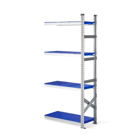 Regalsystem TRANSFORM, Anbaumodul, 1972 x 900 x 400 mm, Kunststoff blau