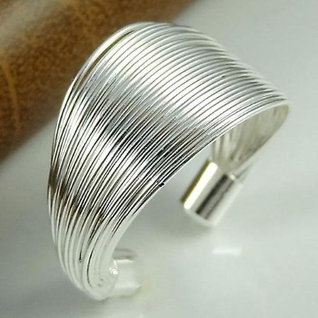 Silverpläterad Justerbar Finger Ring med Flera Rader - Mode Smycken för Flickor