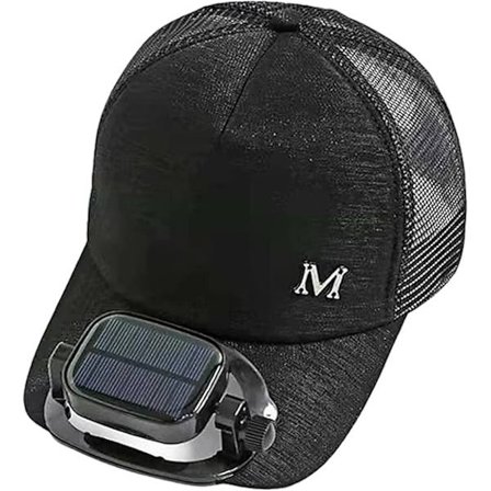 Unisex Hat Fan Baseball Cap med vifte, sol+USB dobbel strømforsyning, justerbar vindhastighet og retning, for golf, reiser