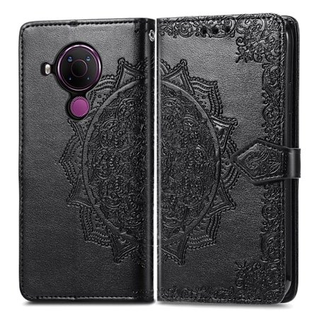 Mandala läder Nokia 5.4 fodral - Svart