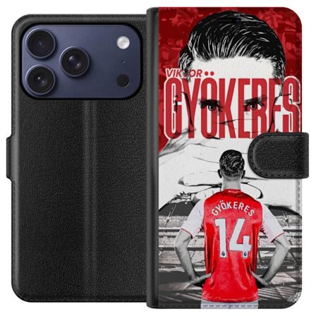 Yhteensopiva Lompakkokotelo Apple iPhone 17 Pro Viktor Gyökeres Arsenal - Jalkapallomotiivi paidalla numerolla 14 areenalla