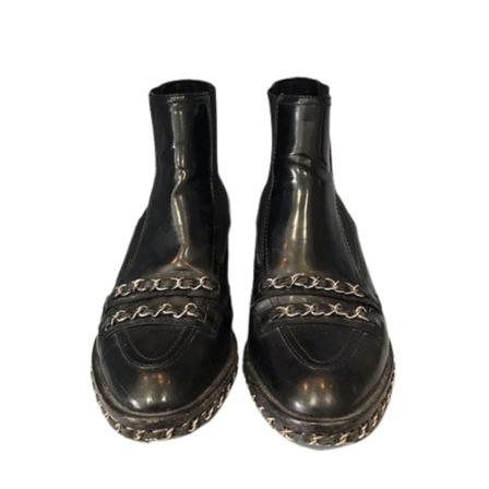 Chanel Vintage, pre-owned Boots Zwart, Dames, Maat:37 EU,leer