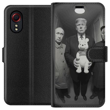 Kompatibel Tegnebogsetui til Samsung Samsung Galaxy Xcover 5 Sort-hvid kunstbillede med surrealistisk politisk symbolik og uventet kontrast, provokere
