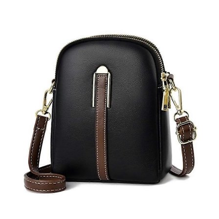 Liten Crossbody-väska i Läder, Mobilväska, Mini Handväska att Hänga Över Axeln
