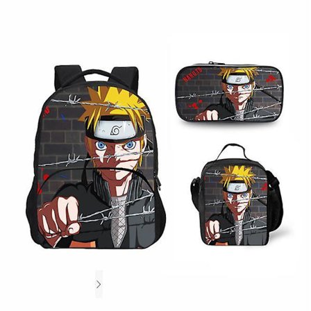 Naruto Primary And Secondary School Theme School Bag 3-piece Set Computer Bag Messenger Bag Pencil Case