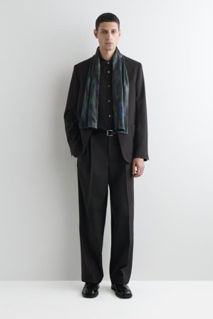 COS Men's Bufanda De Seda Con Estampado De Pintura in Azul