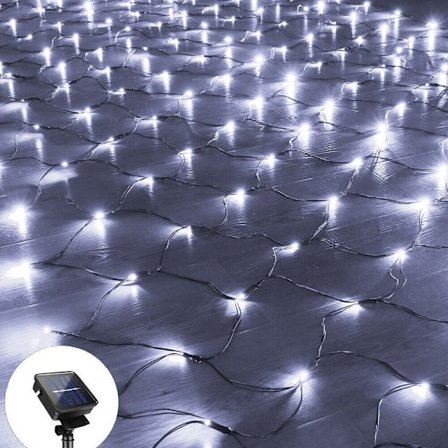 Solar Power LED String LED Solar Net Mesh WHITE 3MX2M 204LED