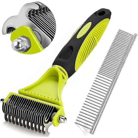 Coat King børste til hunde og katte, hundepleje børste og udredningsværktøj til udredning af løs pels