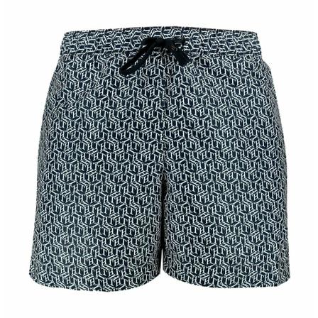 Tommy Hilfiger Multi-logo print swim shorts blå, Herr Badkläder, Herr, Storlek: L