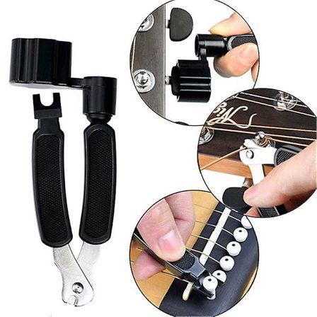 1 Guitar Stemmeskrue Strengoptrækker + Strengepindetrækker + Strengeklipper