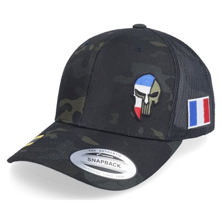 Army Head - Camo trucker Caps - France Army Skull Multicam Black Trucker @ Hatstore