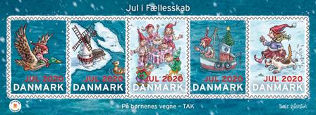 Danmark - julmärke megaark 2020 - Utakket - Ufoldet