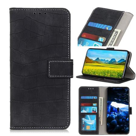 Samsung Galaxy Note 10 Lite - Krokodil Plånboksfodral - Svart Black Svart