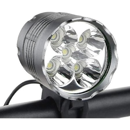 6000 Lumen Cykellygte, 5 LED Genopladelig Mountainbike Pandelampe med Batteripakke[ZHE]