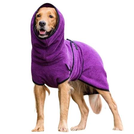 Lemmikkikoiran vaatteet Pyyhkeet Kuivaus Kylpytakki Takki Pentujen lämmittimet Purple 5XL