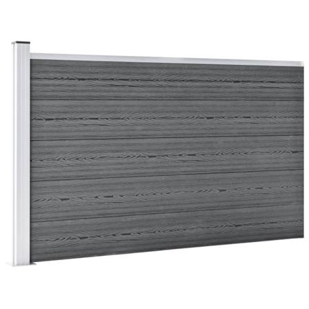 Vidaxl Staketpanel Wpc 175x105 Cm Grå Grå