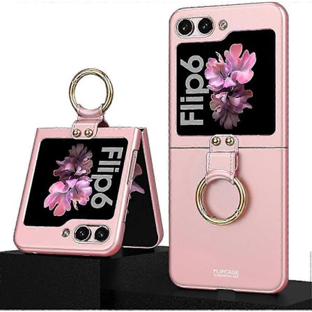 Skal för Samsung Galaxy Z Flip 6 med Ringhållare, Ultra Slim Minimalistisk Ring Anti-Fall Skal för Samsung Z Flip 6