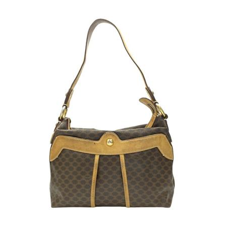 Celine Vintage, Pre-owned Classic Tessuto Shoulder Bag Bruin, Dames, Maat:ONE Size,leer