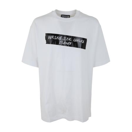 Versace Jeans Couture, T-Shirts Wit, Heren, Maat:S