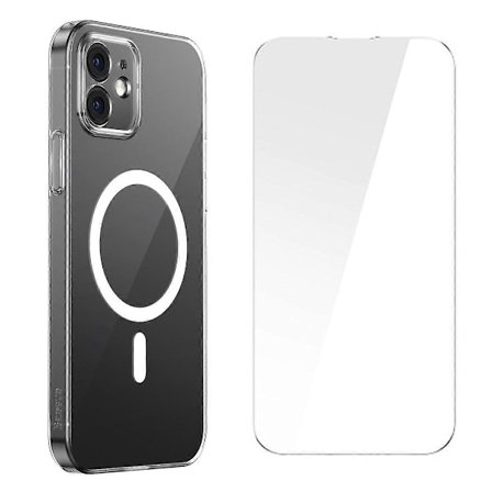 BASEUS Crystal Series Magnetisk Telefon Cover til iPhone 12 6.1 Tommer, Transparent PC Ikke-gulnende Skal,